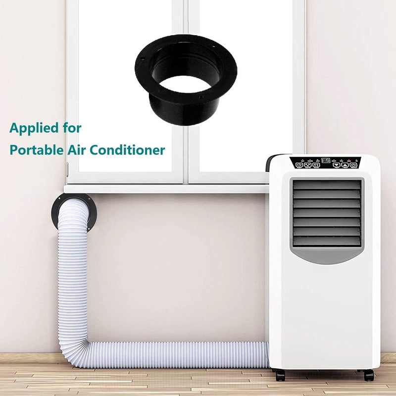Allvent Duct Connector Flange 6"(5.75 Inch) Black Plastic Straight Dryer Vent Wall Plate Wall Trim Pipe Collar for Heating Cooling Ventilation System(150mm) - Image 5